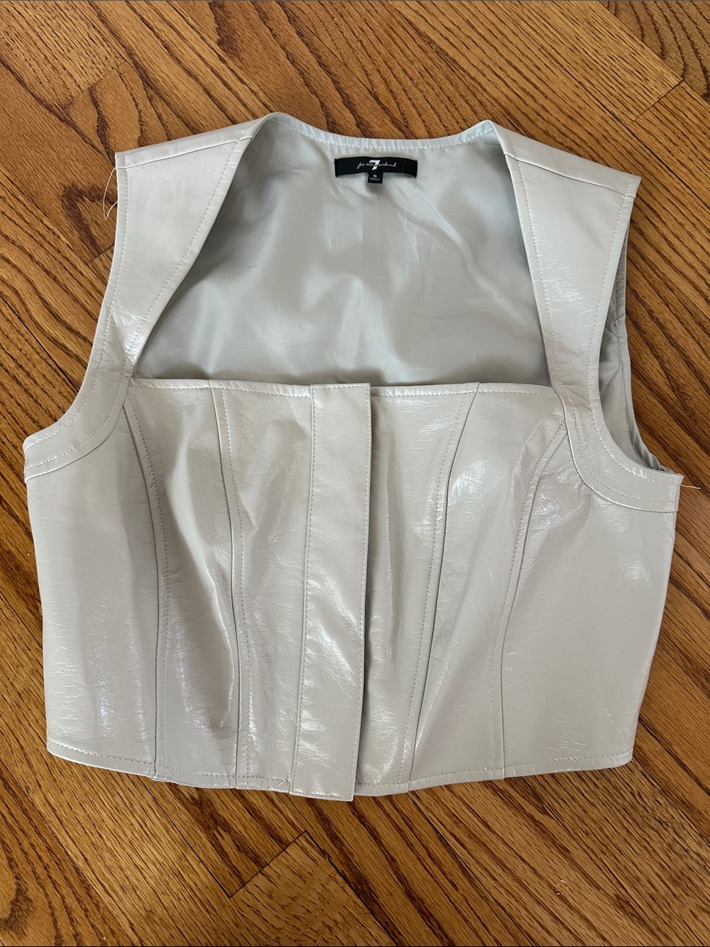 7 For All Mankind Satin-Look Shell in Light Ivory